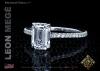 Emerald Cut Solitaire Ring By Leon Megé R6344 Emerald Cut Solitaire Ring By Leon Megé R6344